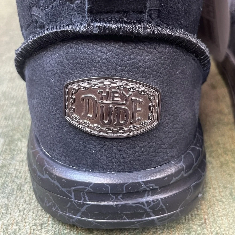 Size‎ 11-Jelly Roll Hey Dude Suede Bradley Boot Black Skull Print Brand New